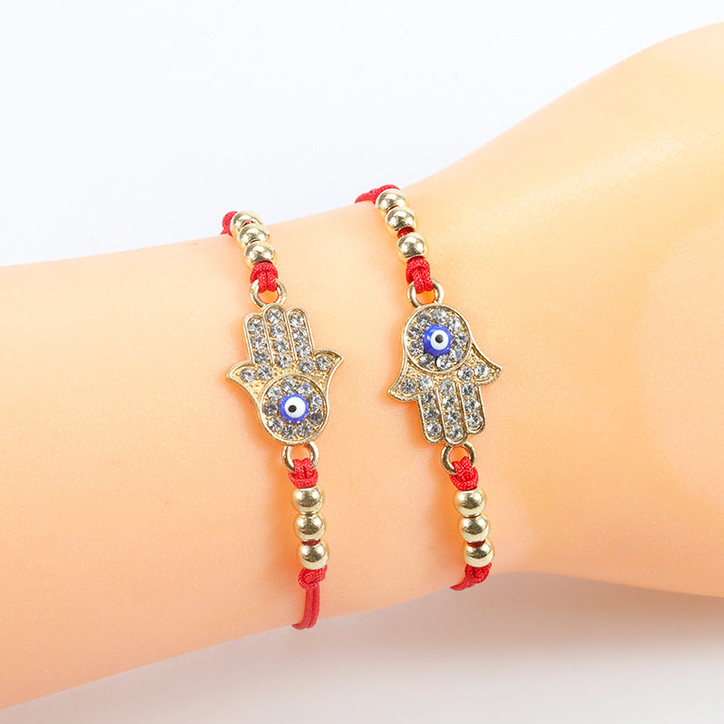 hand evil eye bracelet couple red cord amulet lucky angel eye jewelry - star8s