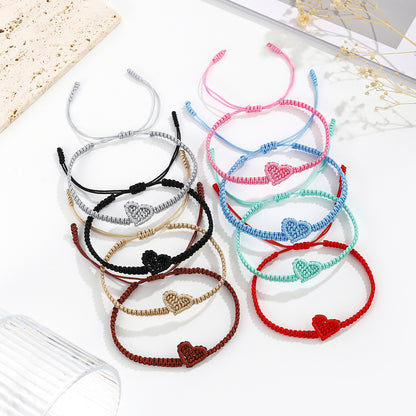 Handcrafted Braided Couple Bracelet - Heart Friendship Gift for Him & Her - Perfect Valentine's Day Gift - STAR8S