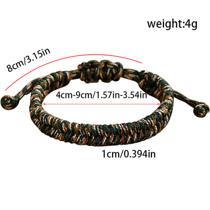 Nepal-Style Boho Adjustable Cord Bracelet – Unisex Woven Wristband, Colorful & Stackable - STAR8S