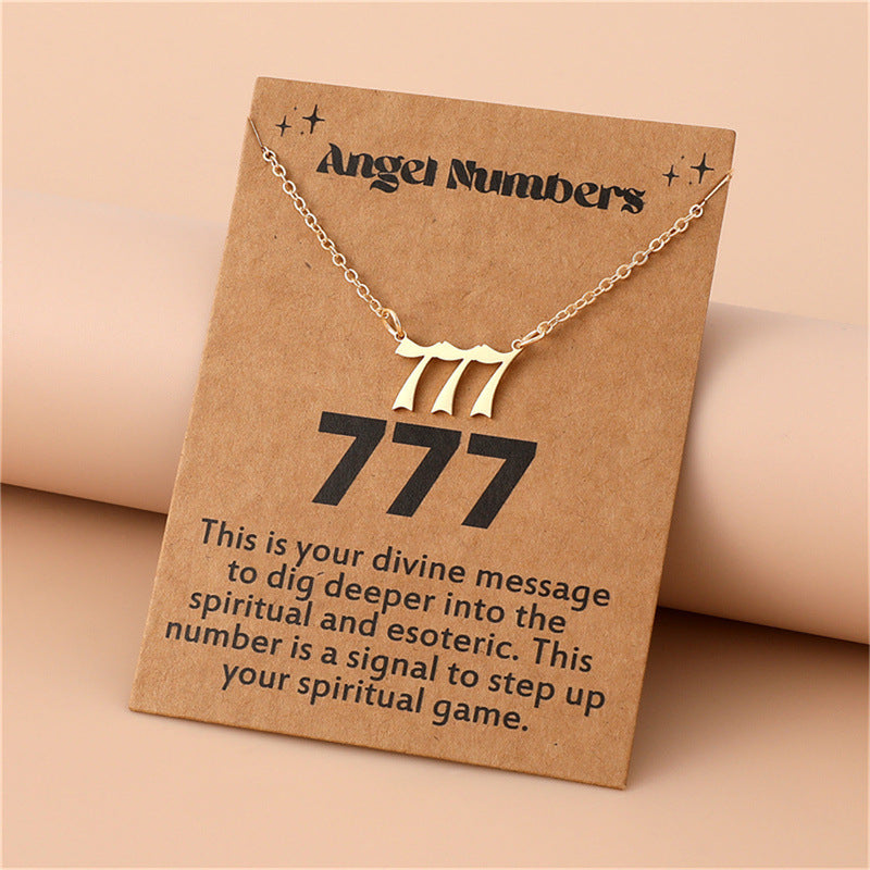 777 angel number necklace for women men stainless steel lucky number pendant necklace minimalist spiritual jewelry manifestation gift aesthetic choker chain