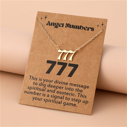 777 Angel Number Necklace for Women Men Stainless Steel Lucky Number Pendant Necklace Minimalist Spiritual Jewelry Manifestation Gift Aesthetic Choker Chain