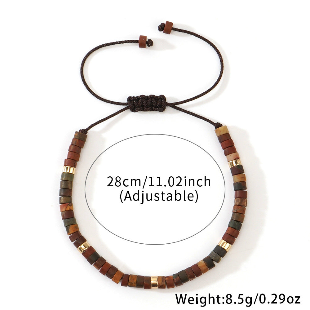 handwoven bracelet for women – high-end, stylish natural stone wristband – adjustable, outdoor, sports & fashion accessory