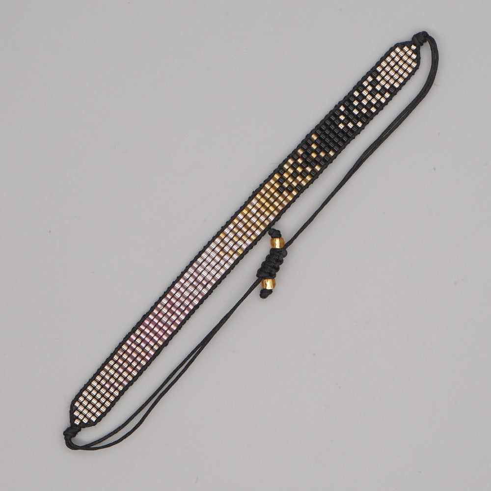 colorful heart boho friendship bracelets — handmade woven seed bead bracelet, adjustable, gift-ready