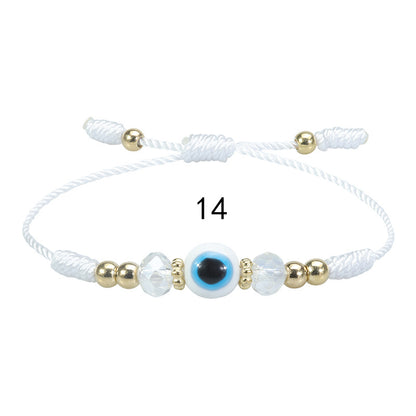 Evil Eye Bracelet - Adjustable Crystal Bead Woven Bracelet for Boys & Girls | Lucky Protection Charm Bracelet - STAR8S