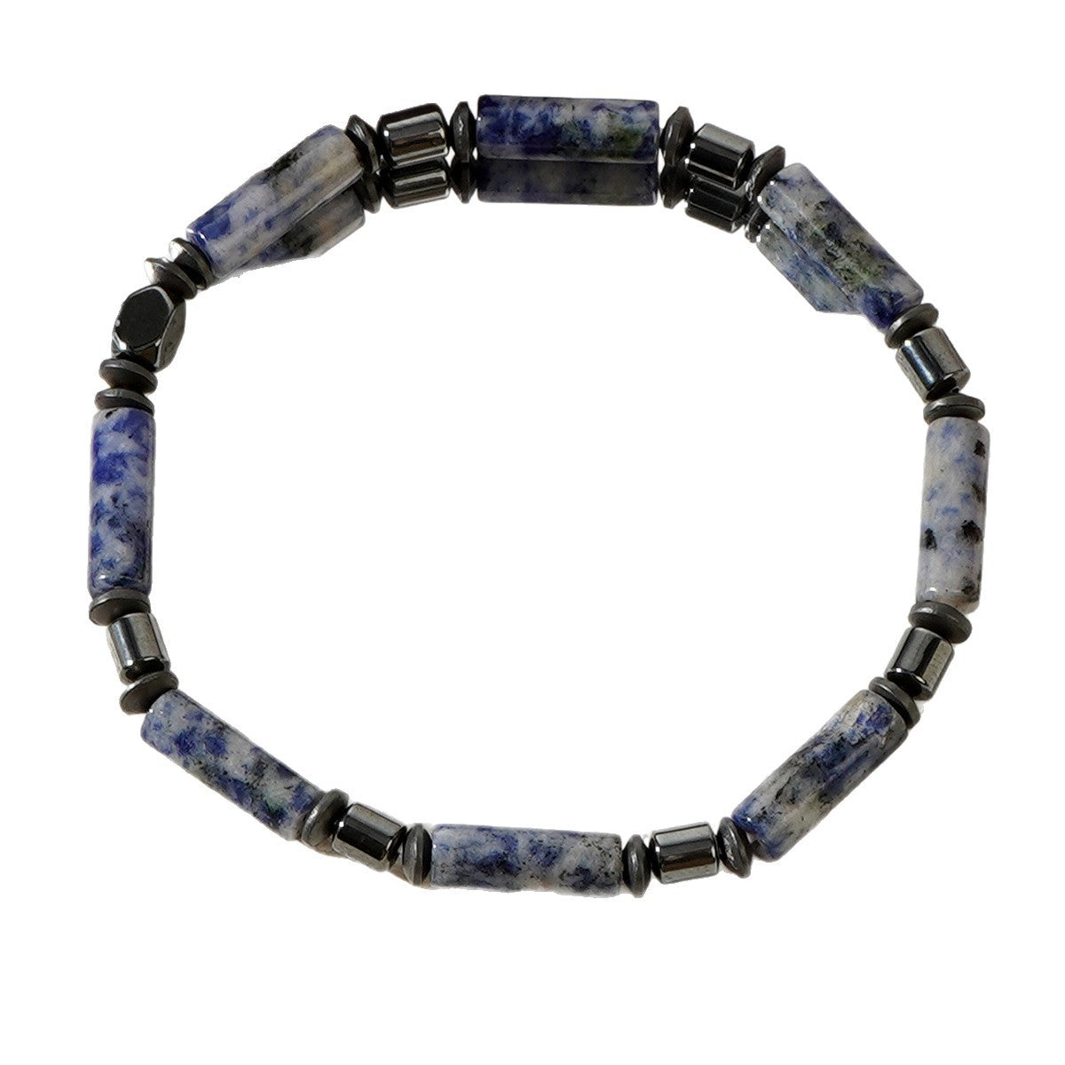 Turquoise Black Gallstone Beaded Bracelet – Vintage Style Natural Stone Wristband for Men & Couples - STAR8S