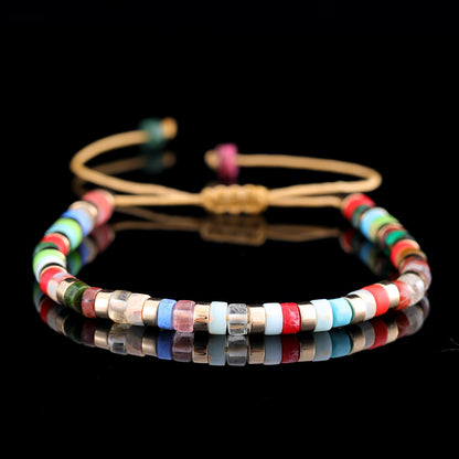 Adjustable Men's Bracelet - Natural Stone 4mm Beads with Turquoise & Tiger's Eye | Stylish & Durable Handmade Friendship Bracelets