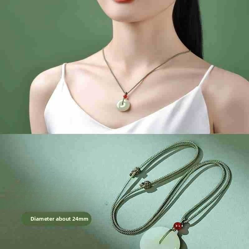 Hetian Jade Ping An Kou Pendant Necklace for Men & Women - STAR8S