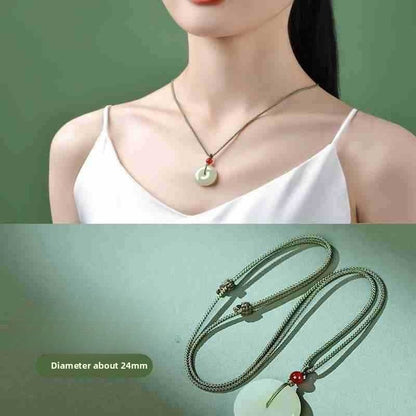 Hetian Jade Ping An Kou Pendant Necklace for Men & Women - STAR8S