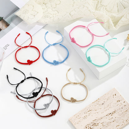 Handcrafted Braided Couple Bracelet - Heart Friendship Gift for Him & Her - Perfect Valentine's Day Gift - STAR8S