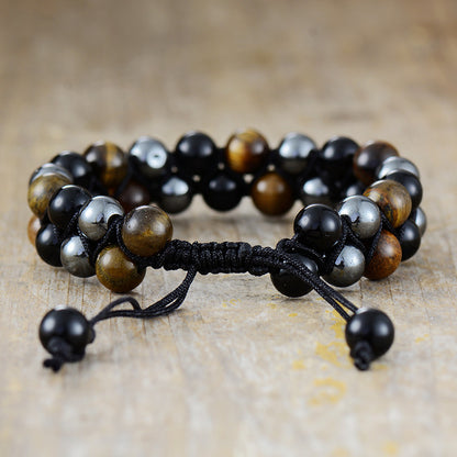 Tiger Eye Agate Braided Bracelet Handmade Natural Stone Bracelet for Men - STAR8S