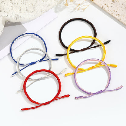 Handcrafted Adjustable Double Color Bracelet - Stylish Woven Cord with Knots - Perfect for Fashion Lovers and Festive Occasions - STAR8S