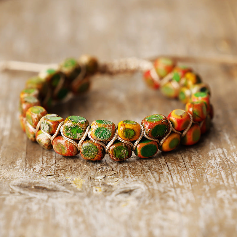 natural stone emperor stone beaded handwoven friendship lover bracelet bohemian bracelet jewelry - star8s