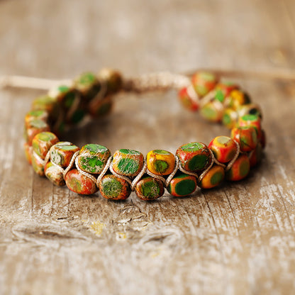 Natural Stone Emperor Stone Beaded Handwoven Friendship Lover Bracelet Bohemian Bracelet Jewelry - STAR8S