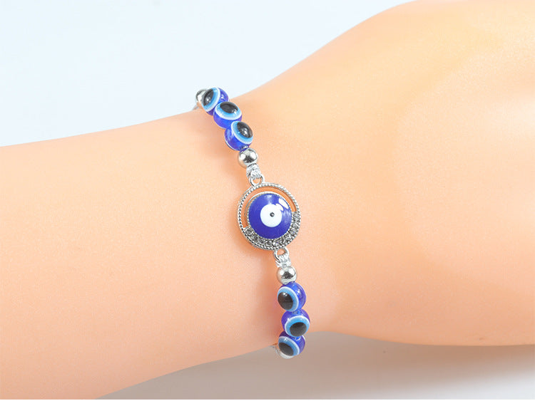 blue evil eye bracelet – handcrafted protective bracelet with nazar & lucky charm - star8s