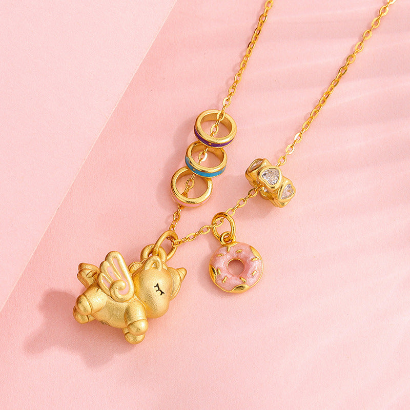 chinese zodiac horse silver necklace – s925 enamel unicorn pendant for women - star8s