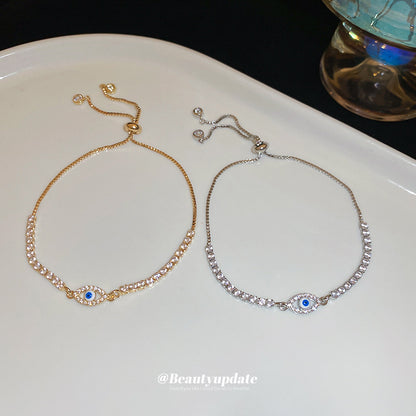 Zircon Bracelet - Luxury Oval Eye Design, High-Quality Zircon, Adjustable Elegant Handpiece - STAR8S