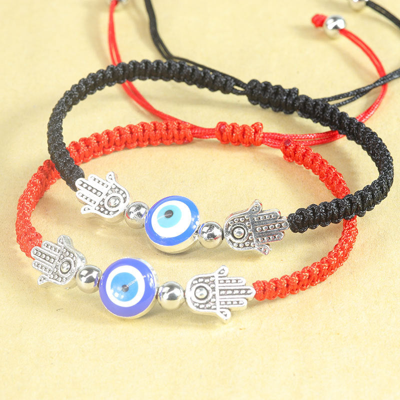 evil eye bracelet - handcrafted adjustable red string bracelet with hamsa & nazar protection charm for women - star8s