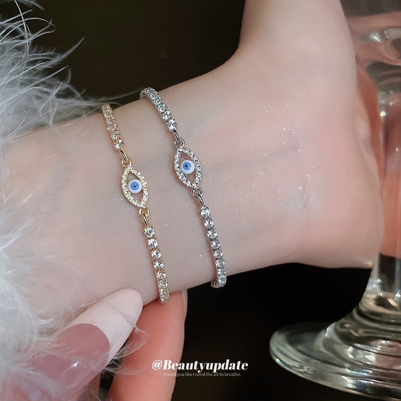 Zircon Bracelet - Luxury Oval Eye Design, High-Quality Zircon, Adjustable Elegant Handpiece - STAR8S