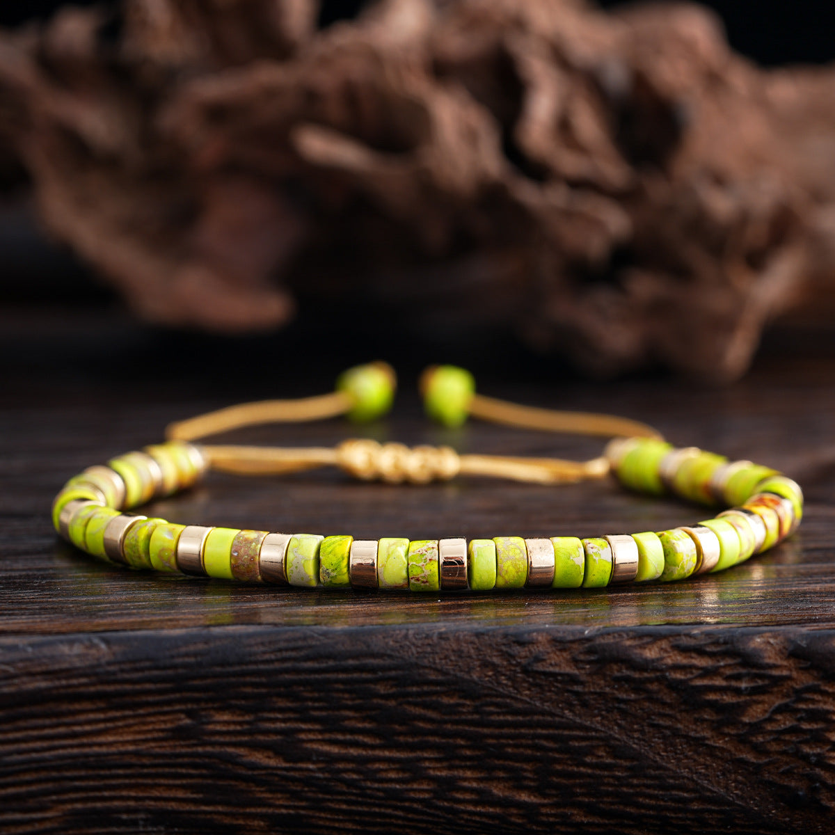 adjustable men's bracelet - natural stone 4mm beads with turquoise & tiger's eye | stylish & durable handmade friendship bracelets