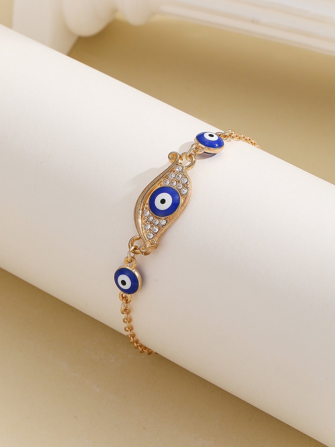 evil eye heart bracelet with diamonds for women | stylish chain bracelet - star8s
