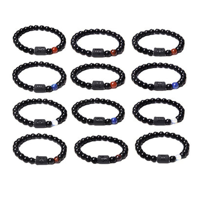 Zodiac Signs Bracelet - Elastic Tiger Eye & Agate Beaded Bracelet for Men & Women - STAR8S
