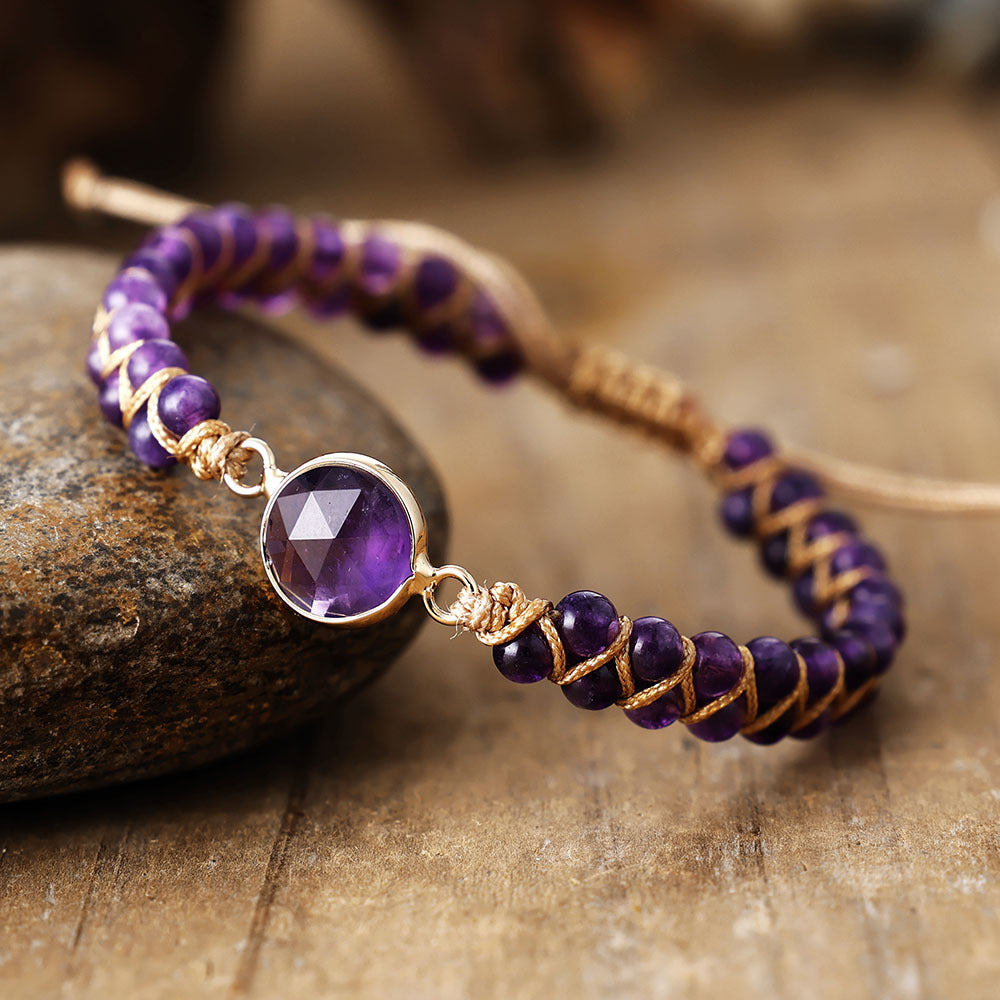 african turquoise braided bracelet – adjustable handwoven friendship bracelet for women – amethyst, opal, amazonite - star8s