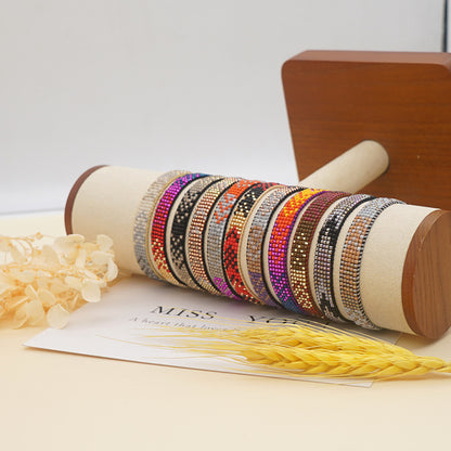 Colorful Heart Boho Friendship Bracelets — Handmade Woven Seed Bead Bracelet, Adjustable, Gift-Ready