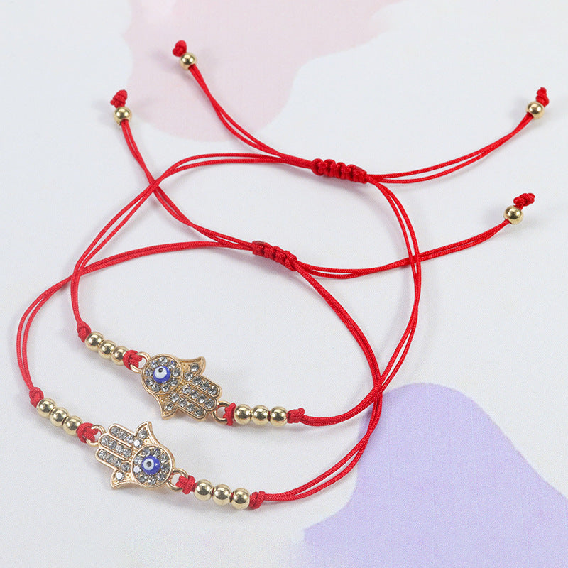 hand evil eye bracelet couple red cord amulet lucky angel eye jewelry - star8s