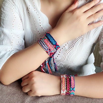 Nepal Boho Woven Friendship Bracelet – Colorful Tassel Handmade Women’s Bracelet