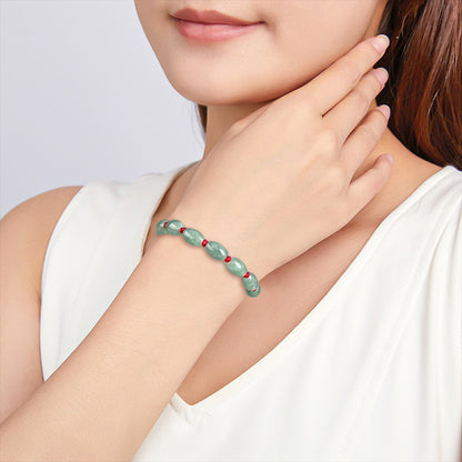 Natural Jade Bracelet - Handmade Adjustable String Bracelet for Men & Women, Good Luck Bracelet