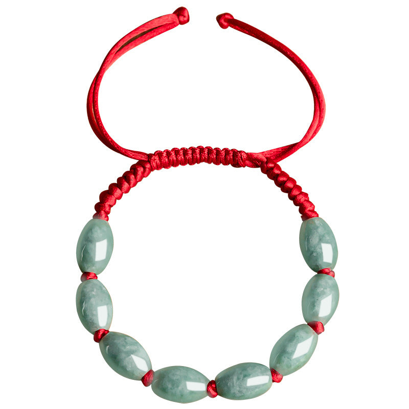 natural jade bracelet - handmade adjustable string bracelet for men & women, good luck bracelet