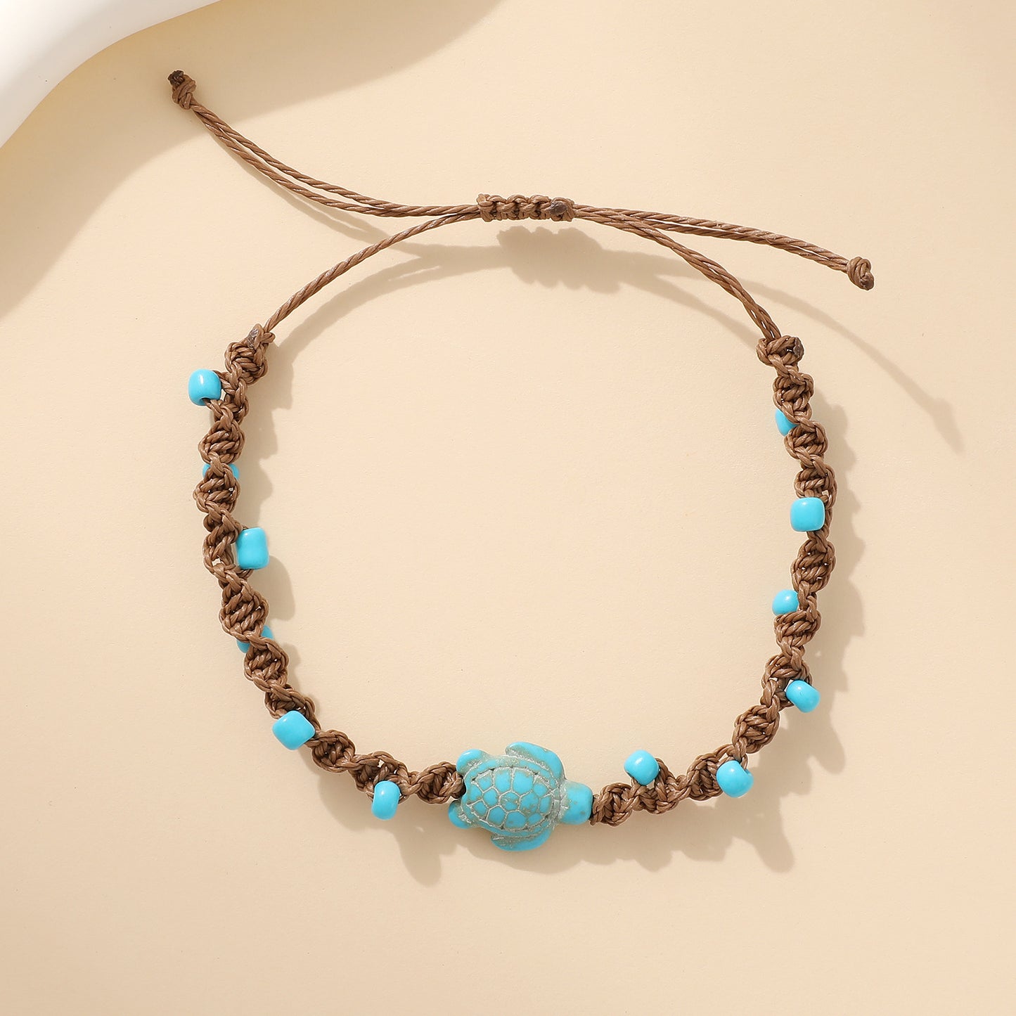 handmade turquoise sea turtle bracelet for women men bohemian blue bead woven rope anklet beach ocean wave jewelry adjustable cord marine charms gift