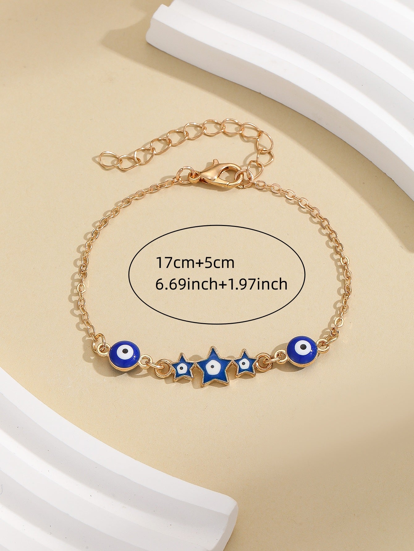evil eye heart bracelet with diamonds for women | stylish chain bracelet - star8s