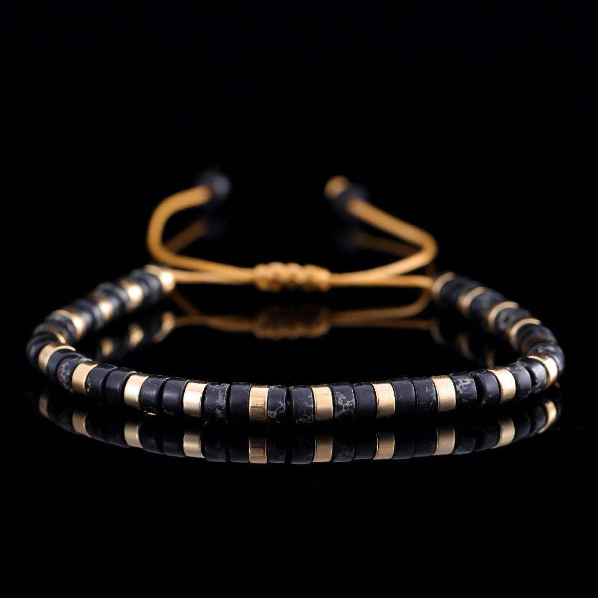 adjustable men's bracelet - natural stone 4mm beads with turquoise & tiger's eye | stylish & durable handmade friendship bracelets