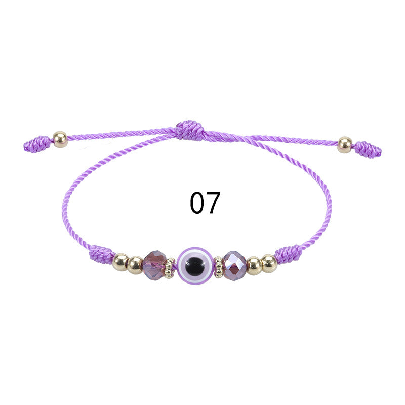 evil eye bracelet - adjustable crystal bead woven bracelet for boys & girls | lucky protection charm bracelet - star8s