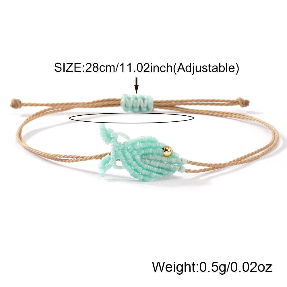 vibrant hand-woven fish cord bracelet set adjustable sliding knot waterproof nautical wristband lightweight summer surf aesthetic beach jewelry gift for best friends