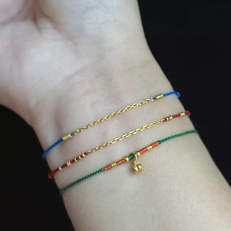 persimmon ruyi hand rope adjustable thin hand-woven bracelet simple niche gift for girlfriend