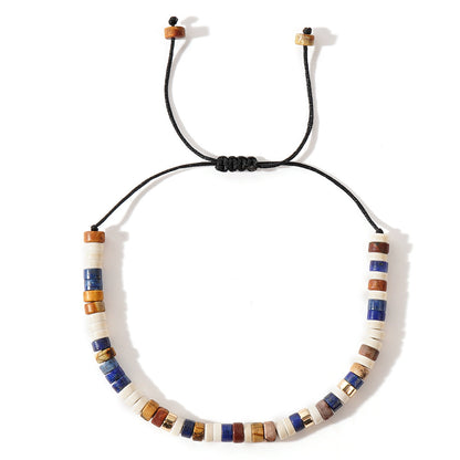 Natural Stone Boho Men Bracelet – Adjustable Unisex Woven Beaded Bracelet - STAR8S