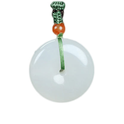 Natural Hetian Jade White Peace Pendant | Classic Ping An Kou Jade Necklace 🧧💎 | Jade Amulet for Protection & Prosperity