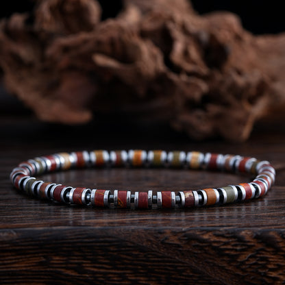 Boho Color-Block Natural Stone Bracelet – Men’s Imperial Stone Stretch Boho Bracelet - STAR8S