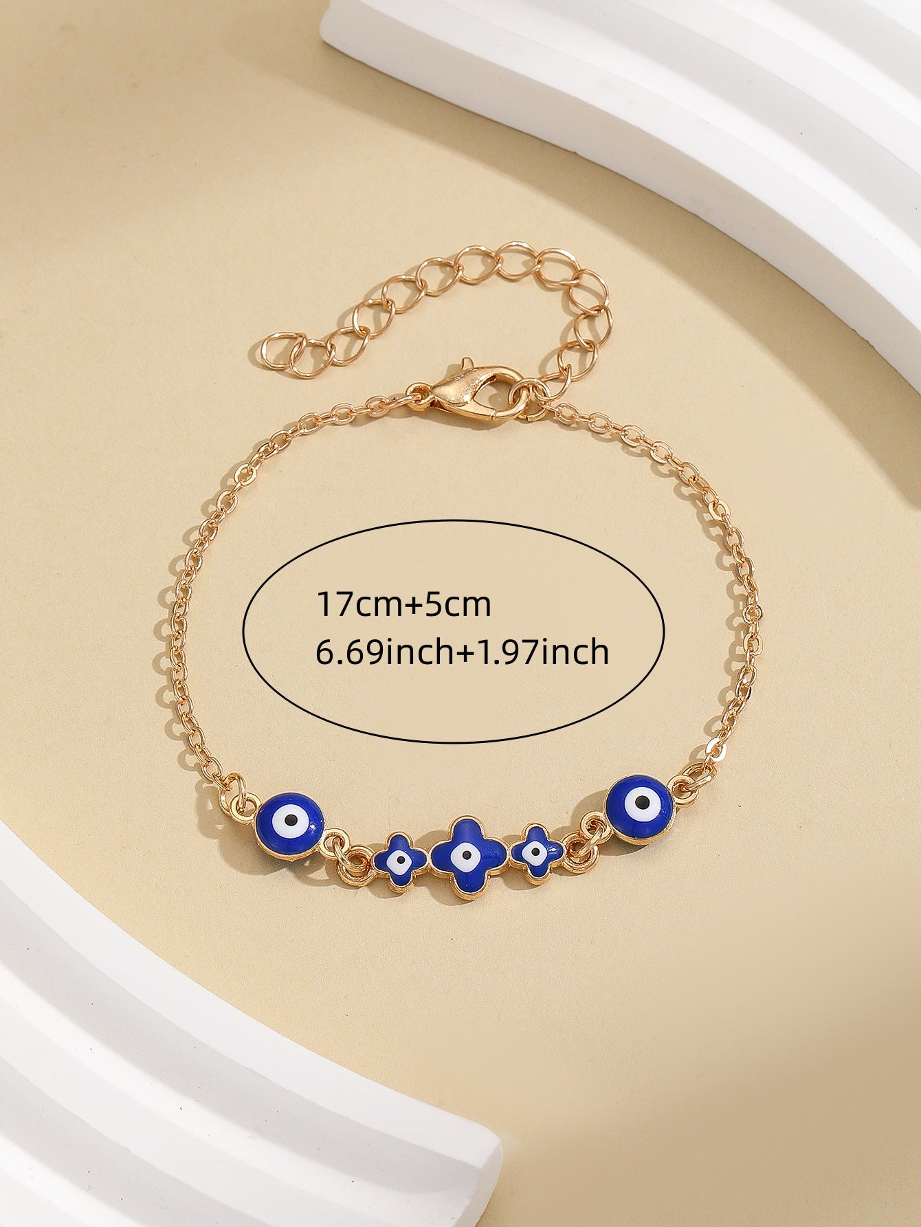 evil eye heart bracelet with diamonds for women | stylish chain bracelet - star8s