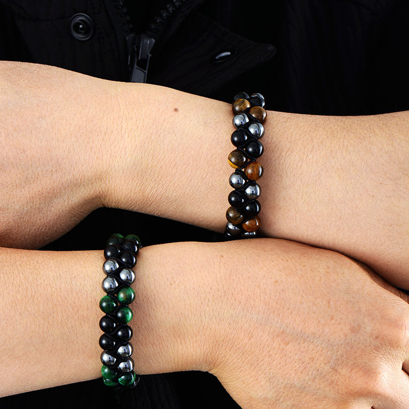 tiger eye agate braided bracelet handmade natural stone bracelet for men - star8s