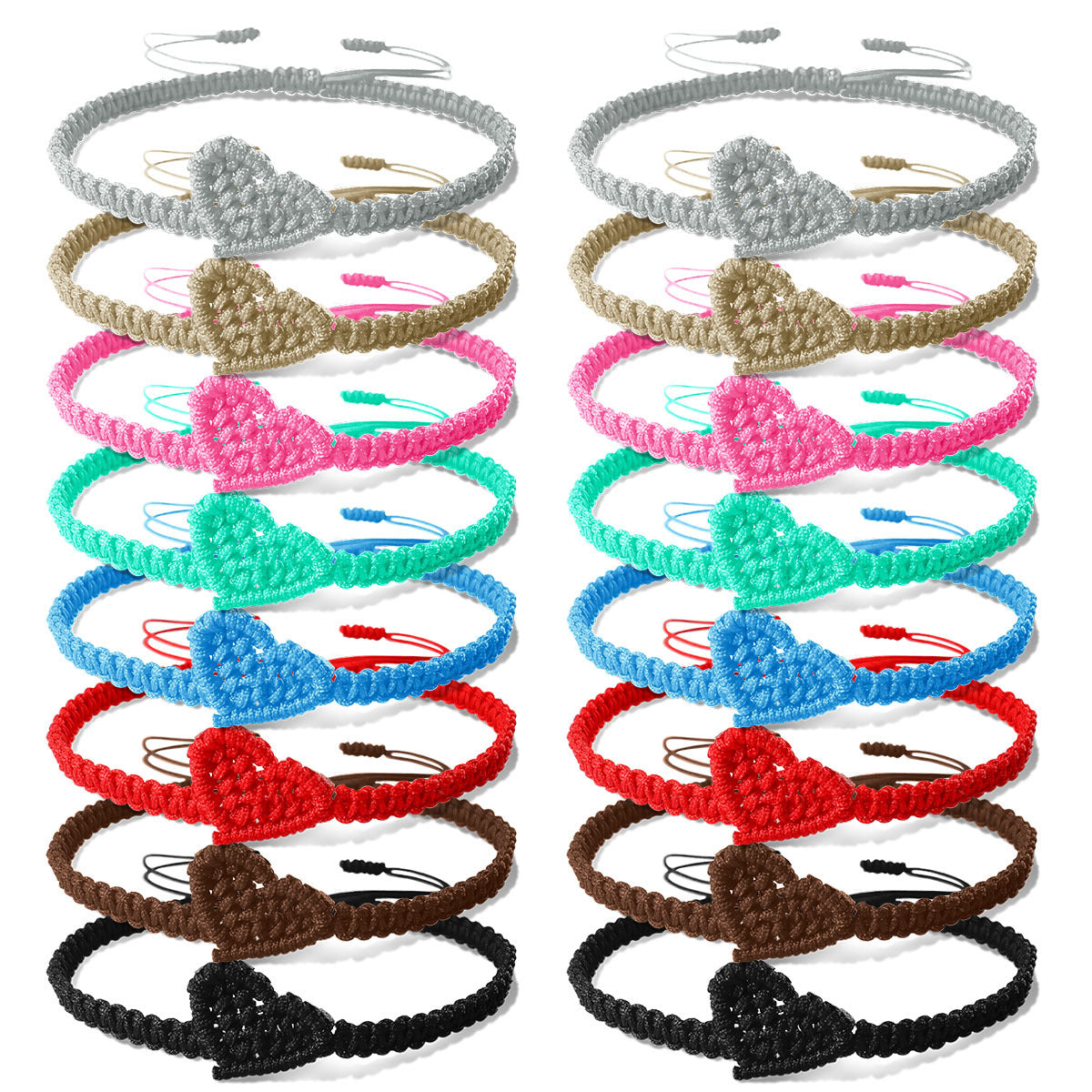 Handcrafted Braided Couple Bracelet - Heart Friendship Gift for Him & Her - Perfect Valentine's Day Gift - STAR8S