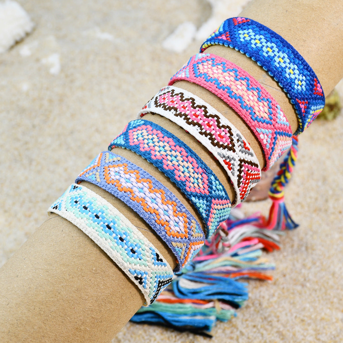 nepal boho woven friendship bracelet – colorful tassel handmade women’s bracelet