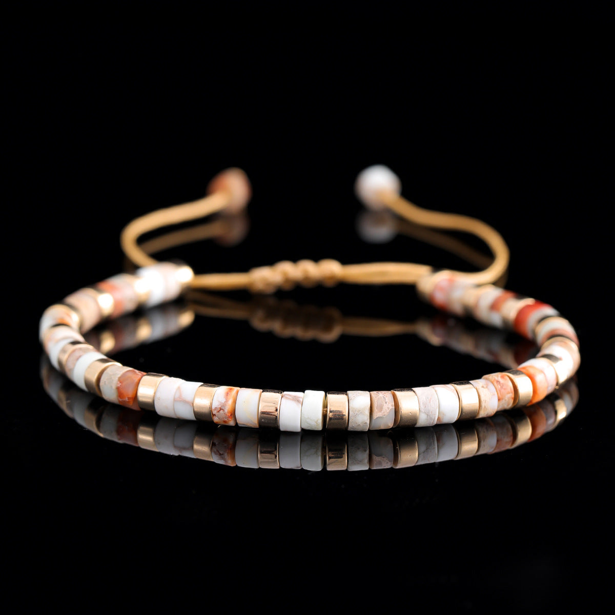 adjustable men's bracelet - natural stone 4mm beads with turquoise & tiger's eye | stylish & durable handmade friendship bracelets