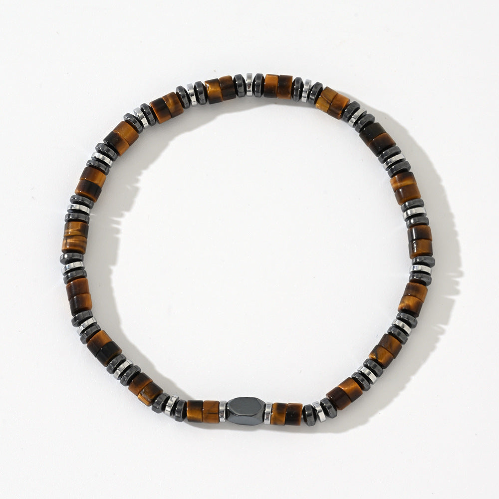 Yellow Tiger Eye Bracelet for Men – Slim Boho Natural Stone Beaded Bracelet - STAR8S