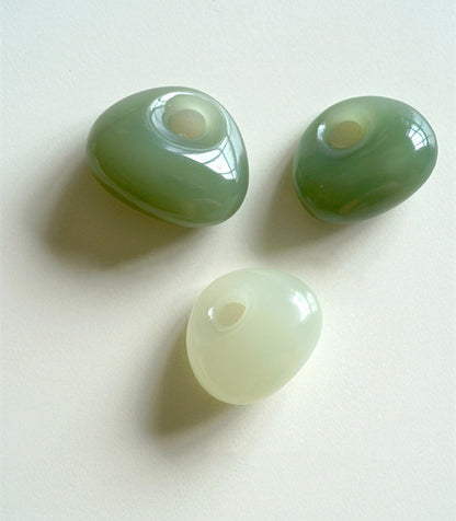 Natural Hetian Jade Green Pendant - Green Jade Lock Pendant for Bags Lucky & Minimalist