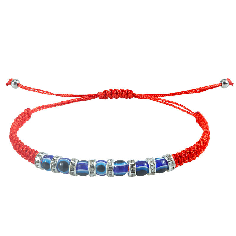 blue eye bracelet red cord protection amulet - star8s