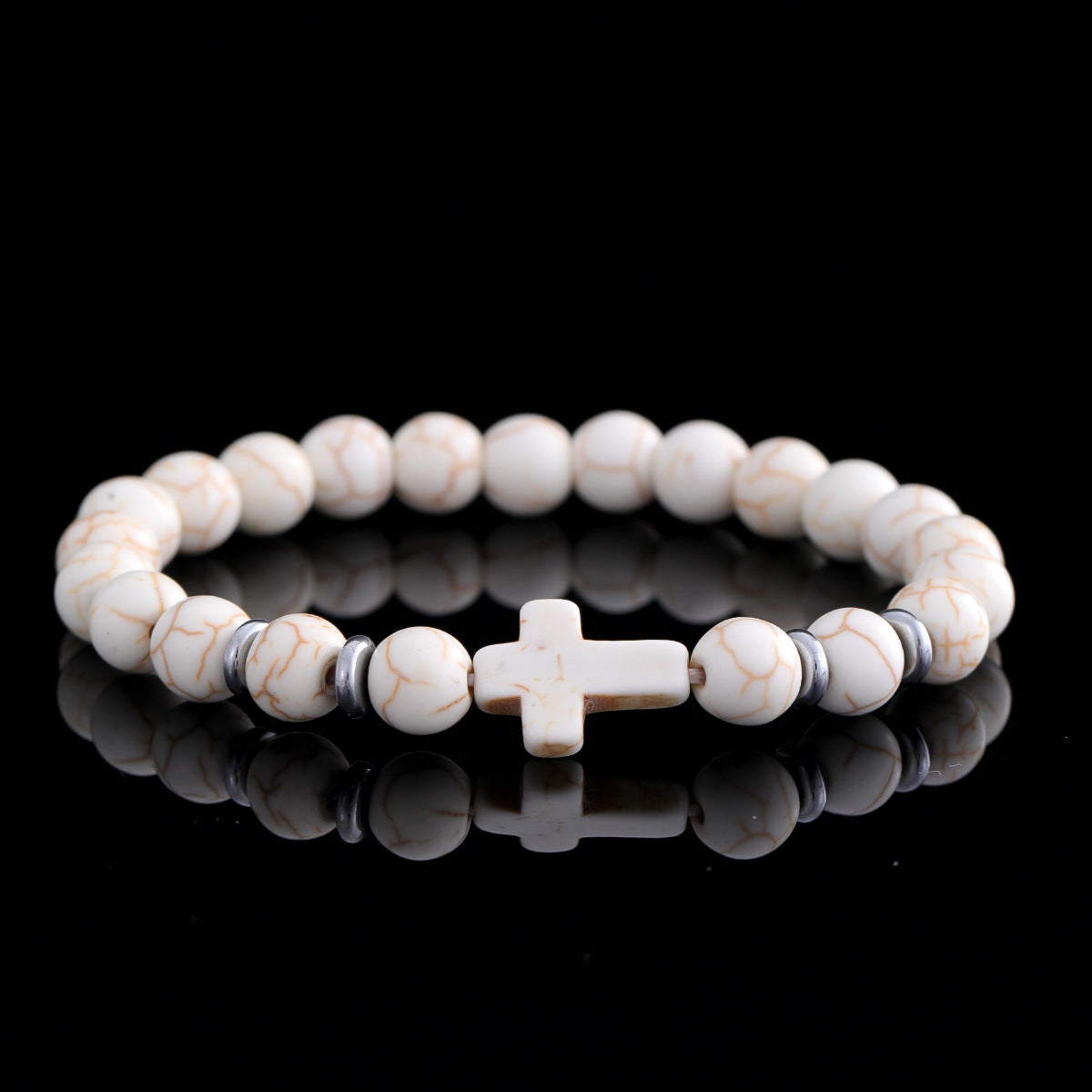 cross beaded bracelets - faith-inspired jewelry with lava rock, turquoise, tiger's eye & more | stylish & spiritual handcrafted accessories