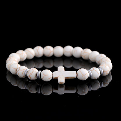 Cross Beaded Bracelets - Faith-Inspired Jewelry with Lava Rock, Turquoise, Tiger's Eye & More | Stylish & Spiritual Handcrafted Accessories